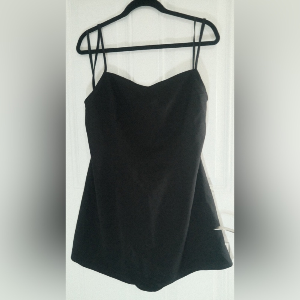 Divided Black Open Back Dress